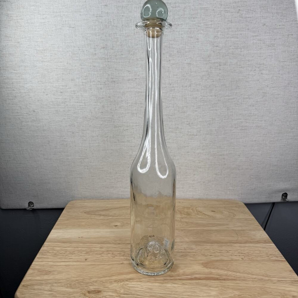 Tequila Tres Cuatro Y Cinco Extra Anejo Empty Hand Blown Bottle With Cap